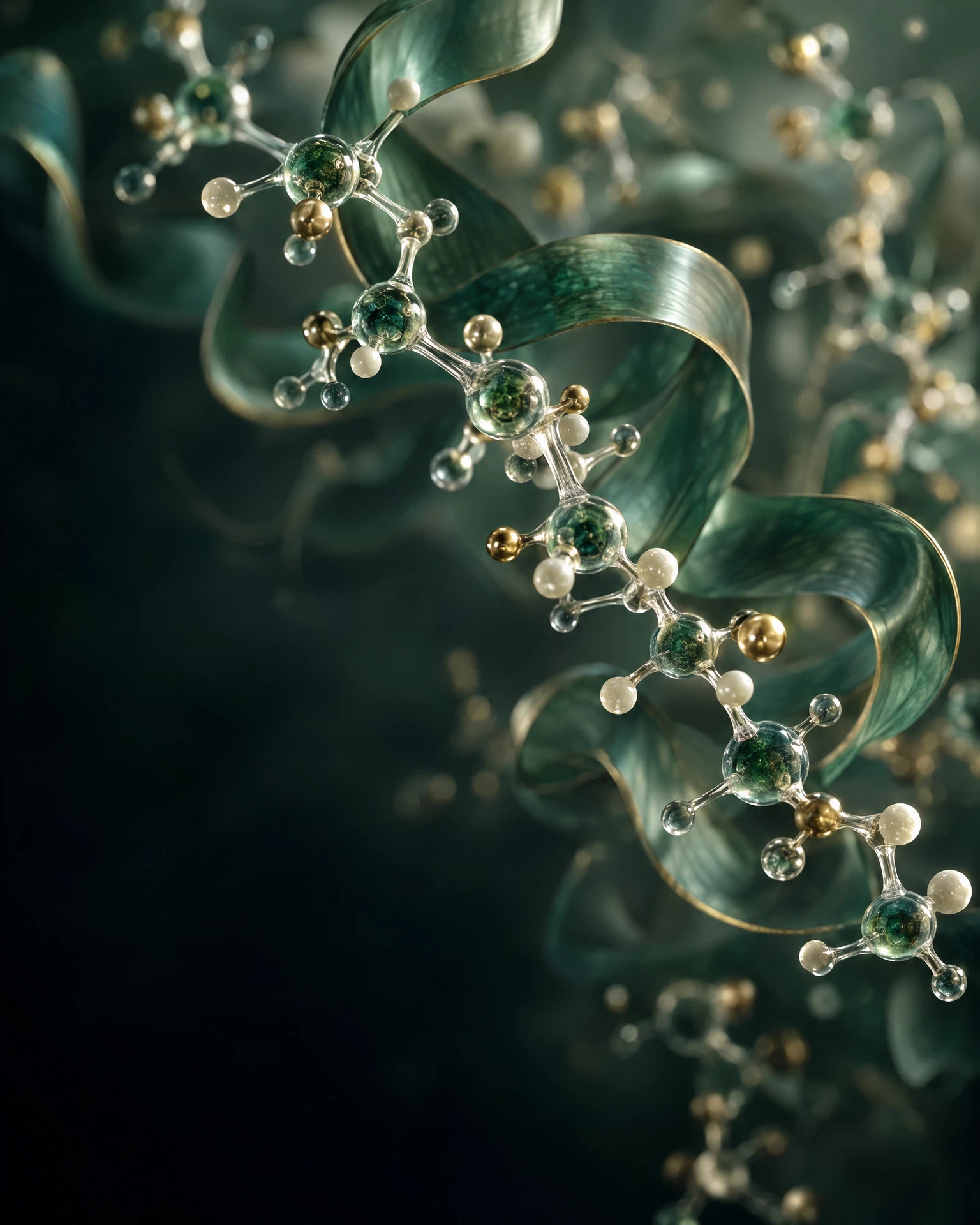 An artistic molecular visualization inspired by peptide structures