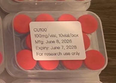GHK-CU — 100mg*10vials, owner-supplied package photograph.
